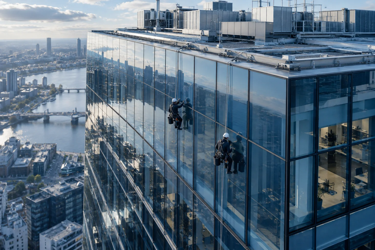 Escena ilustrativa de fachada y cubierta de edificio